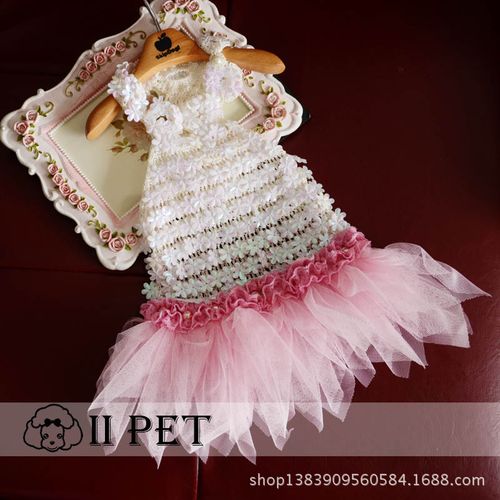 【艾宠儿】宠物手工婚纱裙狗狗重工公主礼服宠物服装狗衣服批发